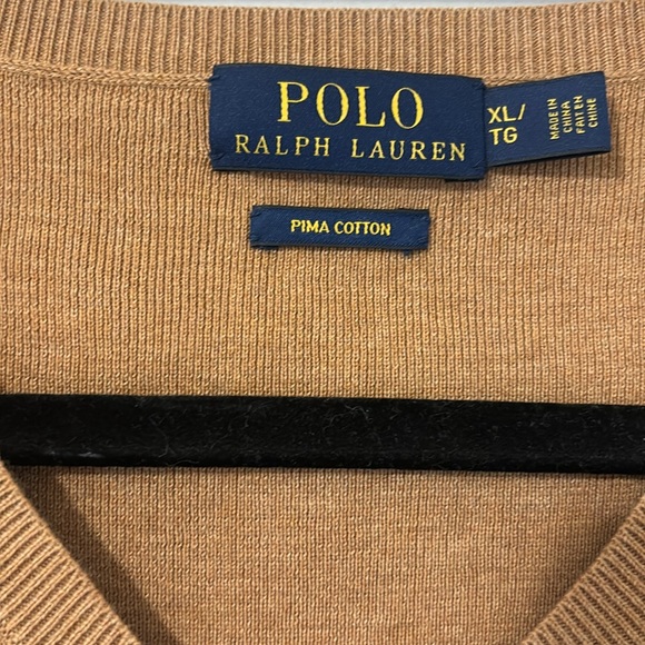 NWOT Men's XL Polo Ralph Lauren Pima Cotton V Neck Sweater - Picture 4 of 12